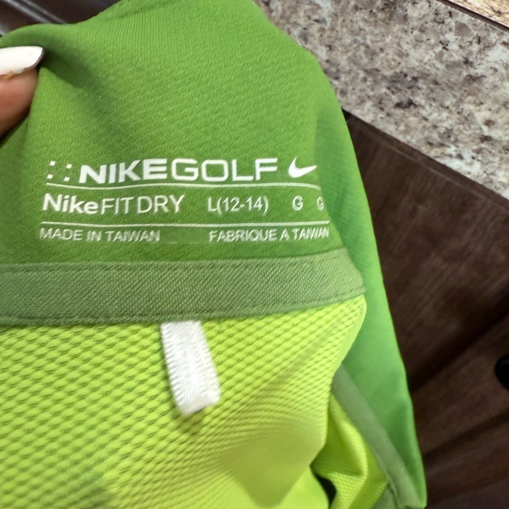 Nike Green Polo Short Sleeve Fitted Top - Picture 4 of 9